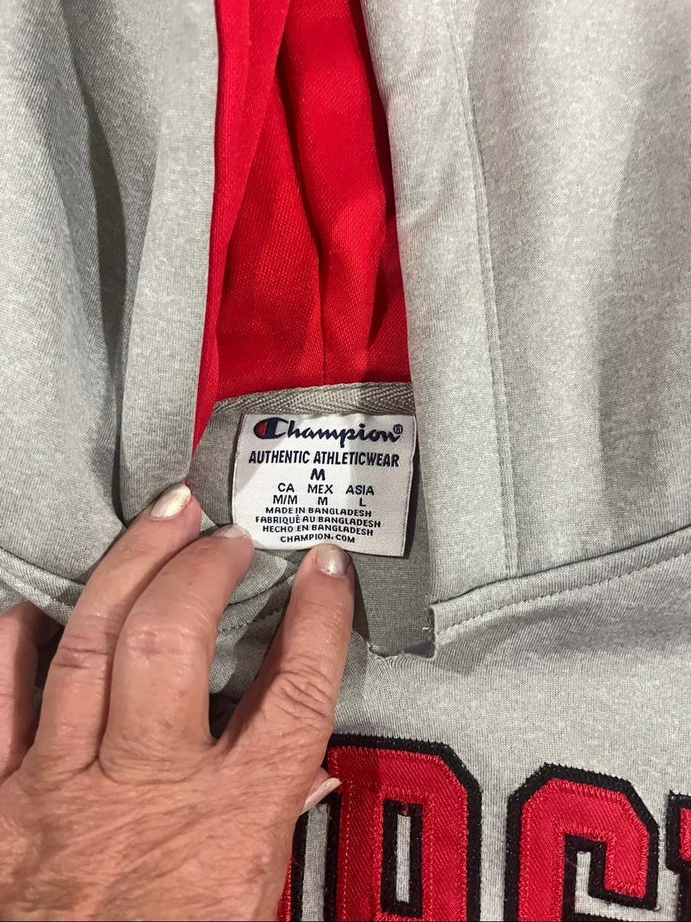 Georgia Kids' Hooded Pullover Sweatshirt - Light Gray with Red Logo